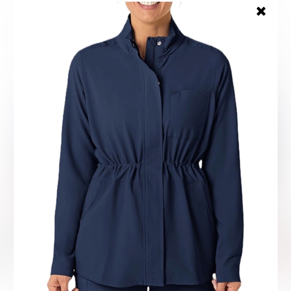 WonderWink Women's M Navy Blue Versatile Jacket with Removeable Hood